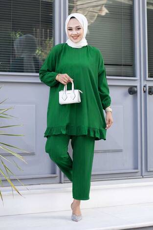 Bürümcük Tesettür İkili Takım Zümrüt - Thumbnail