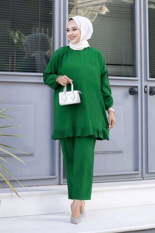 Bürümcük Tesettür İkili Takım Zümrüt - Thumbnail