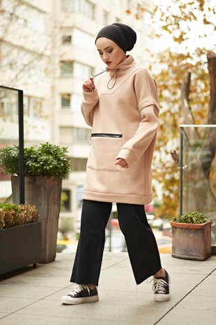 Carol Puf Sweat 160SAG6251 Camel - Thumbnail