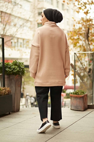 Carol Puf Sweat 160SAG6251 Camel - Thumbnail