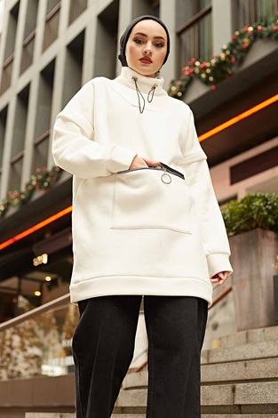Carol Puf Sweat 160SAG6251 Beyaz - Thumbnail