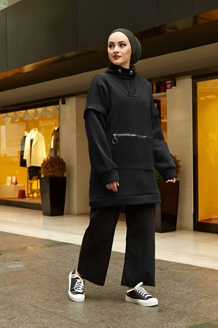 Carol Puf Sweat 160SAG6251 Siyah - Thumbnail