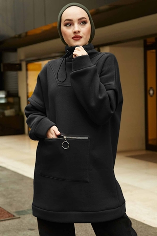 Carol Puf Sweat 160SAG6251 Siyah - Thumbnail