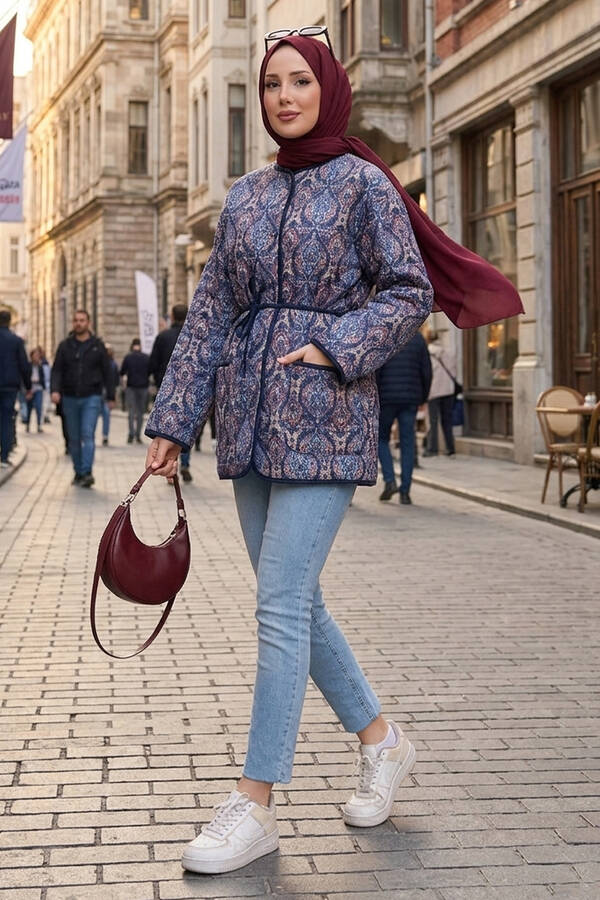 MD - Cep Detaylı Bohem Kapitone Ceket -10