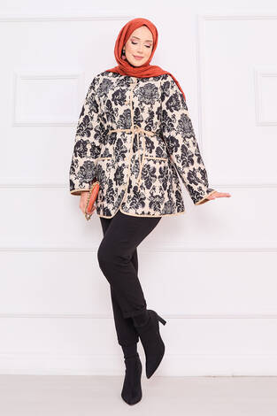Cep Detaylı Bohem Kapitone Ceket -2 - Thumbnail