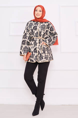 Cep Detaylı Bohem Kapitone Ceket -2 - Thumbnail