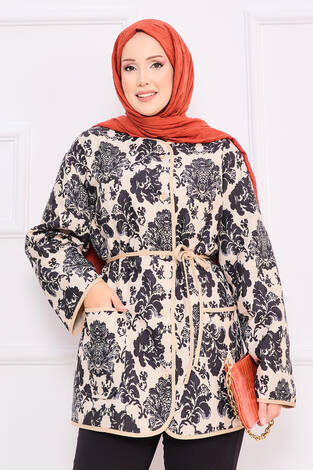 Cep Detaylı Bohem Kapitone Ceket -2 - Thumbnail