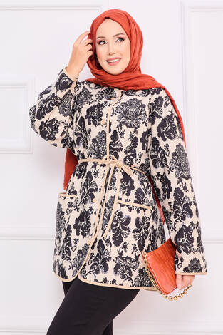 Cep Detaylı Bohem Kapitone Ceket -2 - Thumbnail