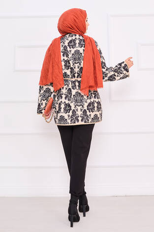 Cep Detaylı Bohem Kapitone Ceket -2 - Thumbnail
