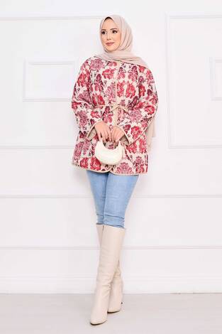 Cep Detaylı Bohem Kapitone Ceket -3 - Thumbnail