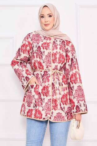 Cep Detaylı Bohem Kapitone Ceket -3 - Thumbnail