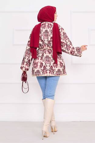 Cep Detaylı Bohem Kapitone Ceket -7 - Thumbnail