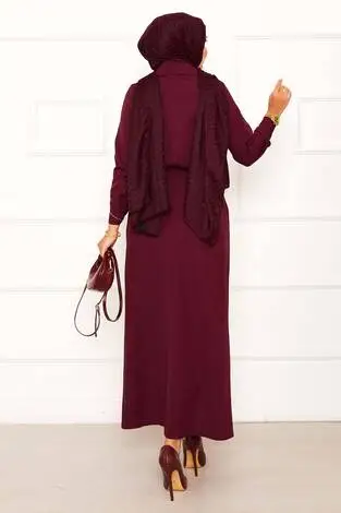 Cep Detaylı Etekli İkili Takım Bordo - Thumbnail