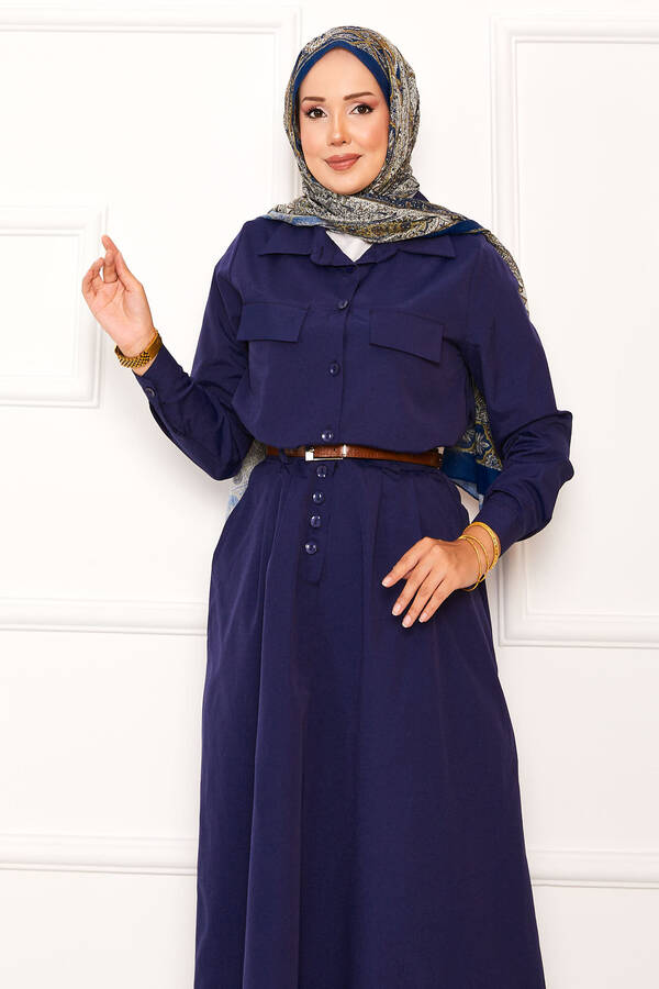 MD - Cep Detaylı Etekli İkili Takım Lacivert (1) MD - Cep Detaylı Etekli İkili Takım Lacivert (1)