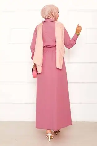 Cep Detaylı Etekli İkili Takım Pembe - Thumbnail