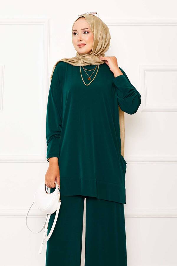 Özk - Cep Detaylı Sandy İkili Takım Zümrüt (1) Özk - Cep Detaylı Sandy İkili Takım Zümrüt (1)