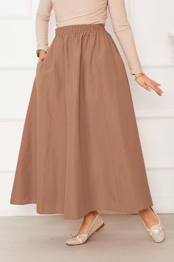 Kç - Cep Detaylı Spor Terikoton Etek Camel (1) Kç - Cep Detaylı Spor Terikoton Etek Camel (1)