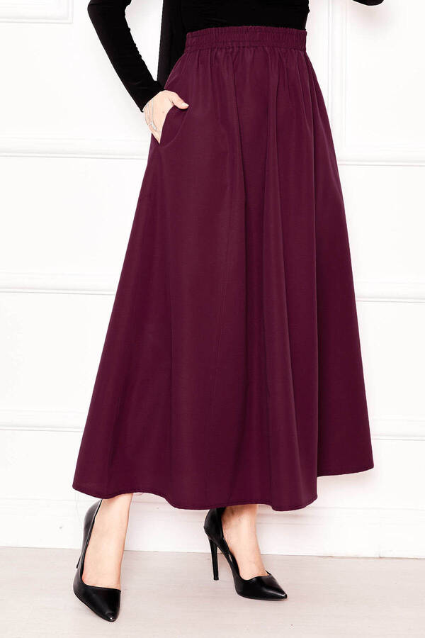 Kç - Cep Detaylı Spor Terikoton Etek Şarabi (1)