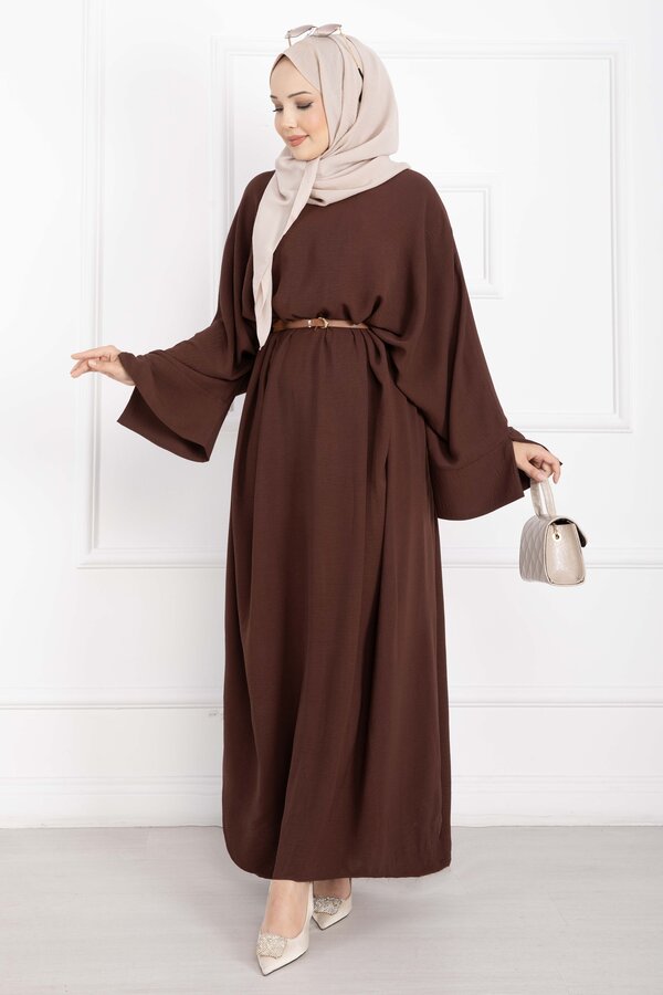 Ceyda Tesettür Abaya Kahve - 3