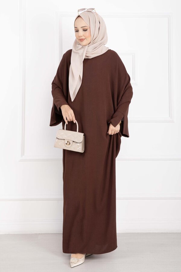 Ceyda Tesettür Abaya Kahve - 4