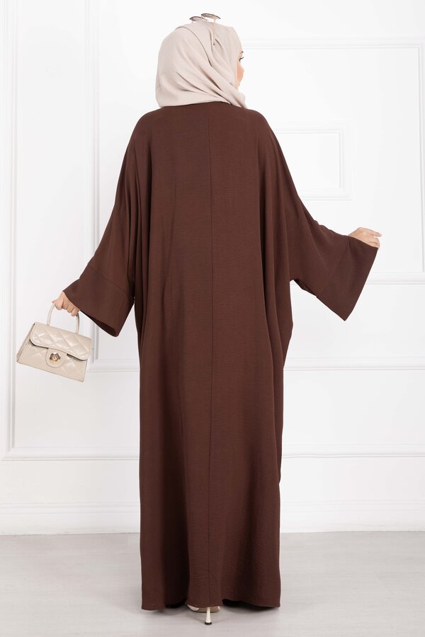 Ceyda Tesettür Abaya Kahve - 5