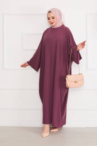 Ceyda Tesettür Abaya Mor - Thumbnail
