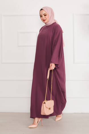 Ceyda Tesettür Abaya Mor - Thumbnail