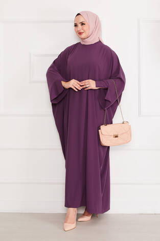 Ceyda Tesettür Abaya Mor - Thumbnail