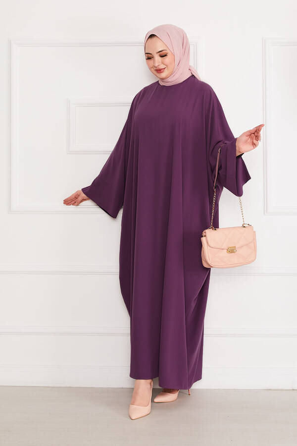 Ceyda Tesettür Abaya Mor - 5