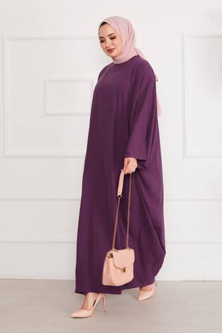Ceyda Tesettür Abaya Mor - Thumbnail