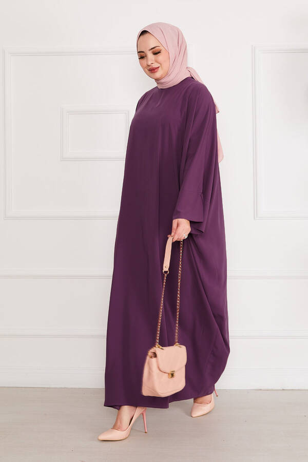 Ceyda Tesettür Abaya Mor - 6