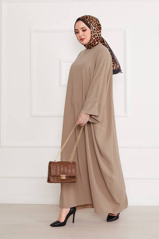 Ceyda Tesettür Abaya Koyu Taş - Thumbnail