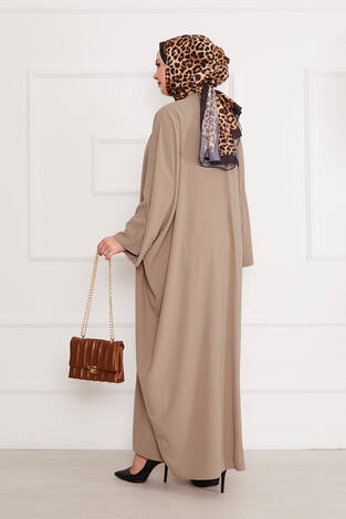 Ceyda Tesettür Abaya Koyu Taş - Thumbnail
