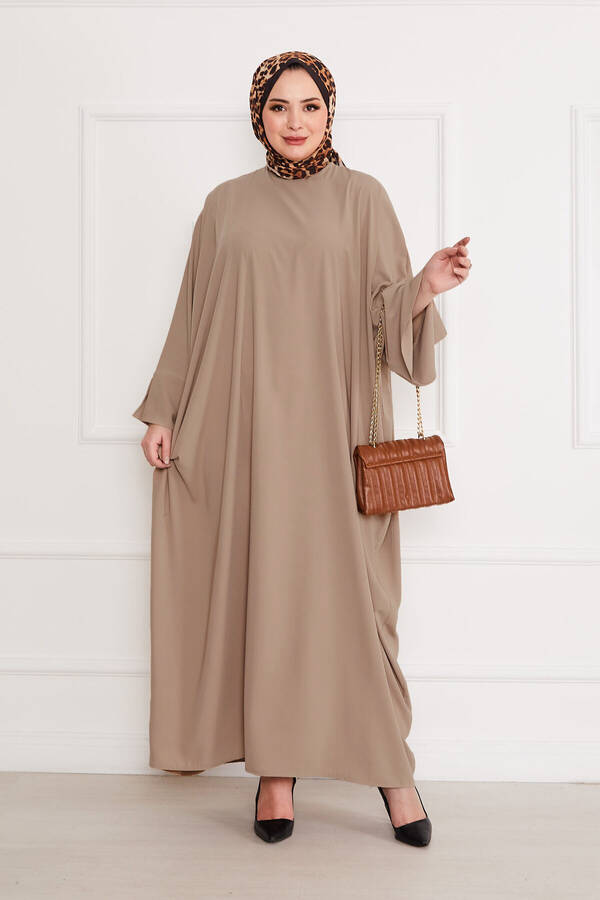 Ceyda Tesettür Abaya Koyu Taş