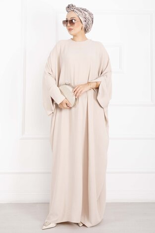 Ceyda Tesettür Abaya Krem - Thumbnail