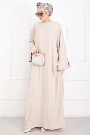 Ceyda Tesettür Abaya Krem