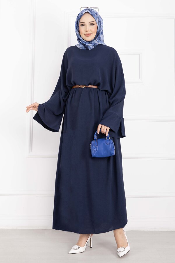 Ceyda Tesettür Abaya Lacivert - 3