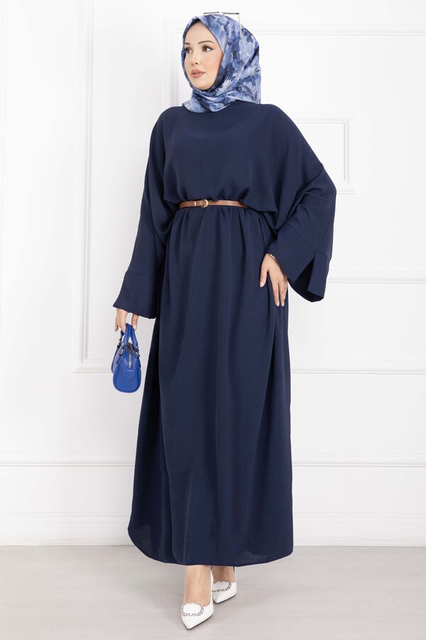 Ceyda Tesettür Abaya Lacivert - 4