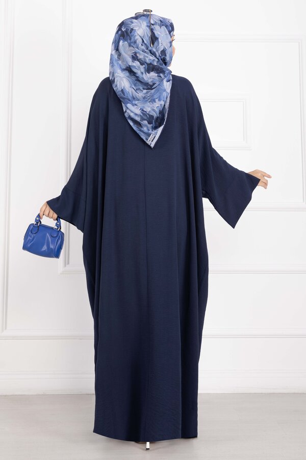 Ceyda Tesettür Abaya Lacivert - 5