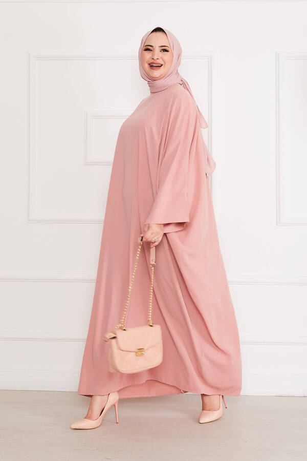 Ceyda Tesettür Abaya Pudra - 6