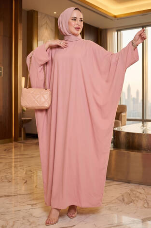 Ceyda Tesettür Abaya Pudra - Thumbnail