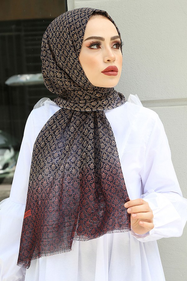  - Çiçek Desenli Şal 8468-11