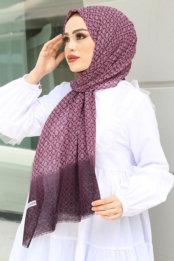  - Çiçek Desenli Şal 8468-12