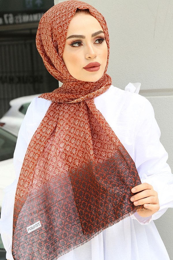 - Çiçek Desenli Şal 8468-3