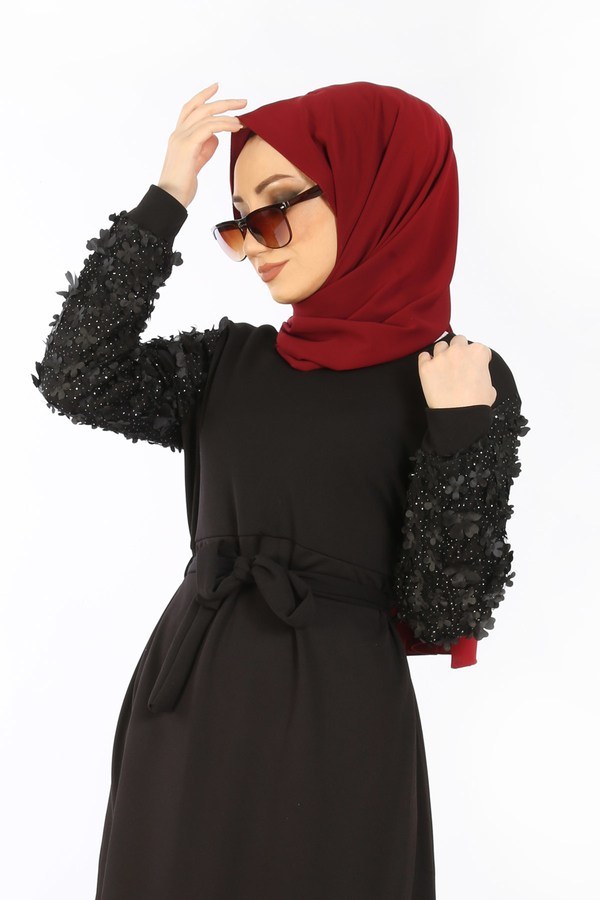  - Çiçek detaylı elbise 5544-01 (1)