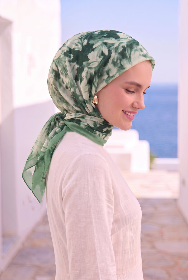 Eyş - Çiçekli Eşarp Serisi Mint (1)