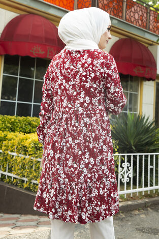 Çiçekli Tunik 120NY-2539 Bordo - Thumbnail