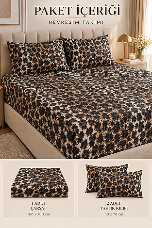 Çift Kişilik Leopar Çarşaf Takımı Leopar (1)