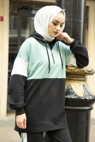 Çift Renkli Tesettür Eşofman Takımı Mint - Thumbnail