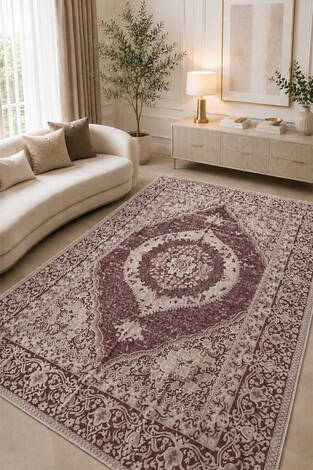 Çift Taraflı Desenli Kilim Bordo - Thumbnail